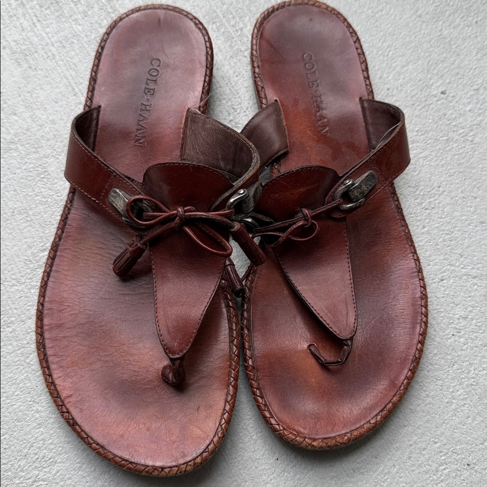 Cole Haan Brown Leather Sandals size 9 - Picture 4 of 10